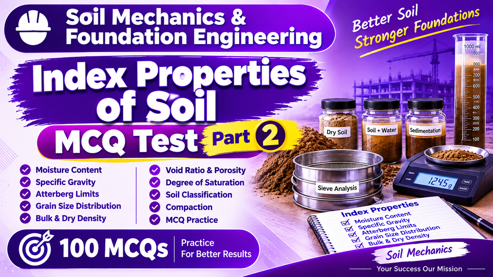 Soil Mechanics & Foundation Engineering - Index Properties of Soil MCQ Test (Part 2)