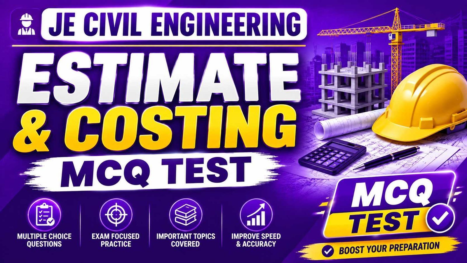 JE Civil Engineering - Estimate & Costing MCQ Test