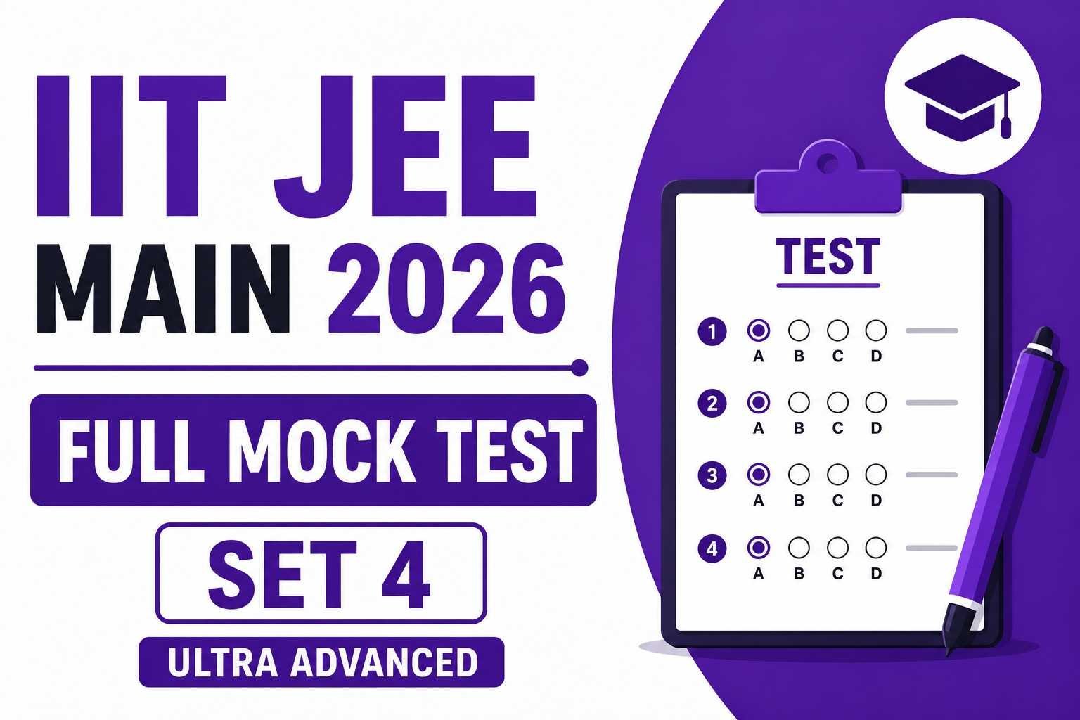 IIT JEE Main 2026 – SET 4 Ultra Advanced (MCQ + Numerical Value Questions)